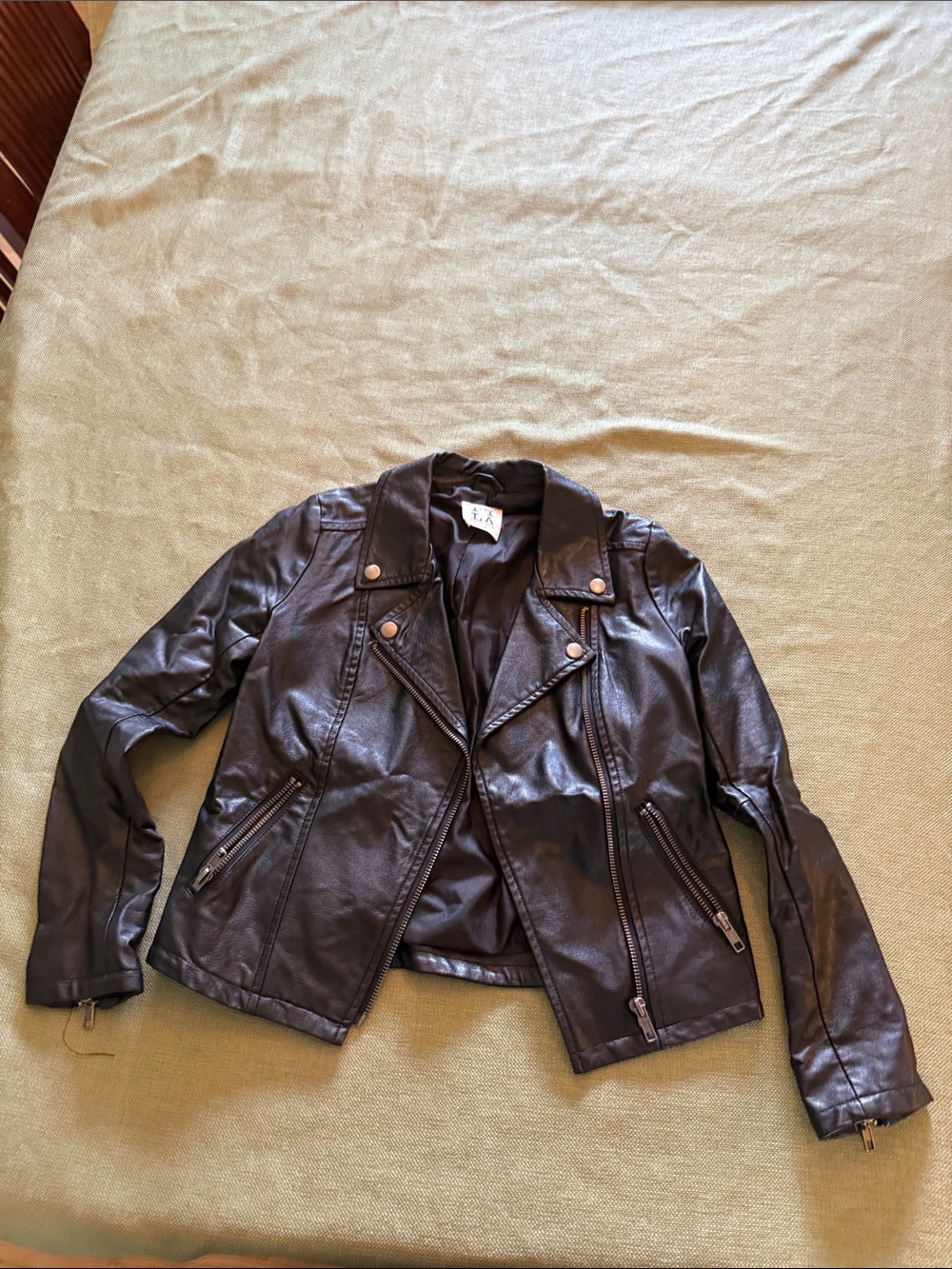 Girls' Black Faux Leather Moto Jacket - People’s Project LA